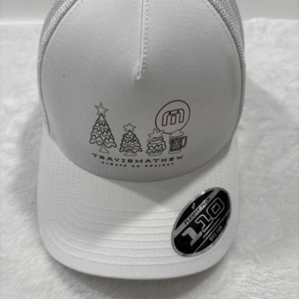 Travis Matthew Golf Caps, White, Limited Edition Holiday Design